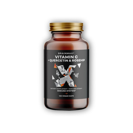 Vitamin C &amp; Quercetin, Hagebutte 100 pflanzliche Kapseln