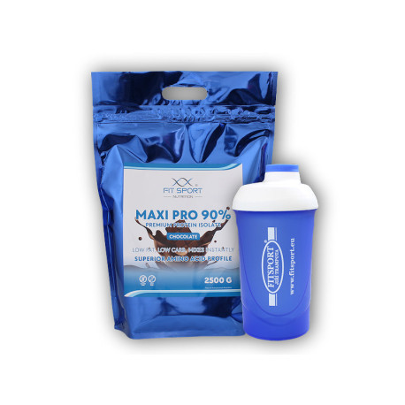 Maxi Pro 90% 2500g + Fitsport Shaker - Schokolade