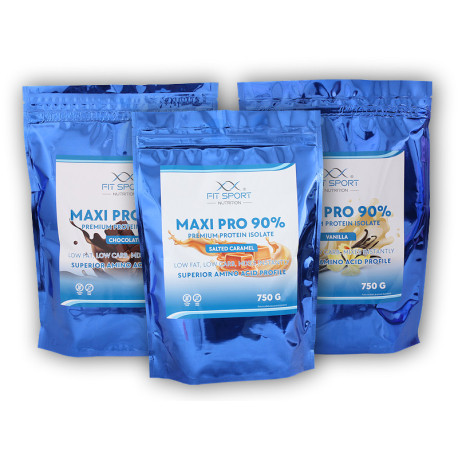 3x Maxi Pro 90% 750g - Kokosnuss weiße Schokolade
