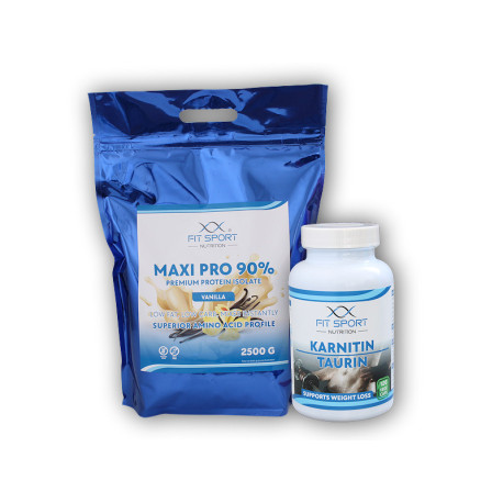 Maxi Pro 90% 2500g + Carnitin Taurin 120 veggie Kapseln - Banane