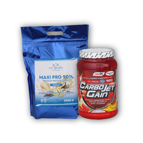 Maxi Pro 90% 2500g + Carbojet Gain 1000g - Banane - Vanille