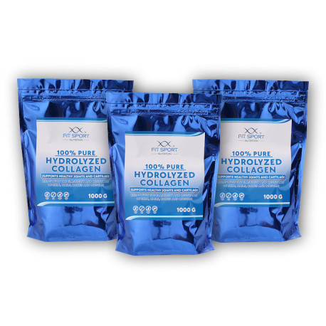3x 100% reines hydrolysiertes Kollagen 1000g + hydrolysiertes Kollagen