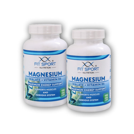 2x Magnesiummalat + Vitamin B6 120 Gemüsekapseln – Energy Magnesium