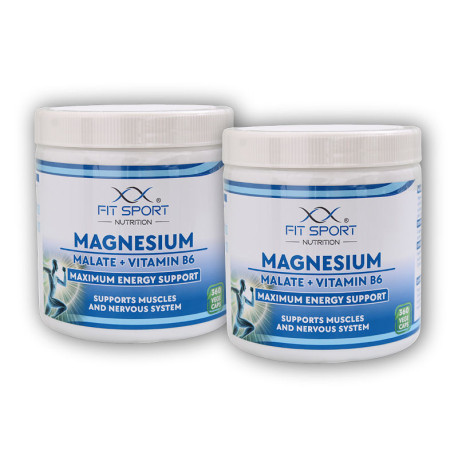 2x Magnesiummalat + Vitamin B6 360 Gemüsekapseln – Energy Magnesium