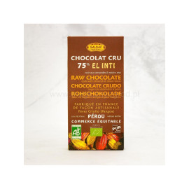 Dunkle Schokolade 75 % Kakao Criollo mit Mandeln und Rosinen – 100 g