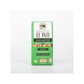 Dunkle Schokolade 63 % Schokolade mit Minze (Öl + Blatt) Bio – 100 g