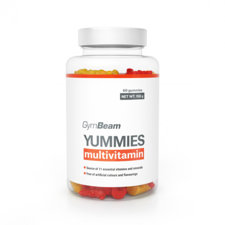 Multivitamin Yummies – GymBeam – Orange, Zitrone, Kirsche – 60 Säckchen.