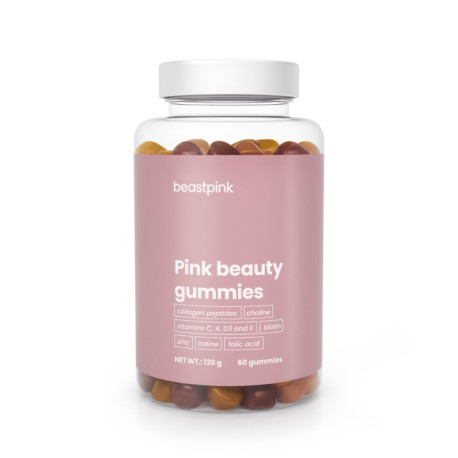 Pink Beauty Gummies – BeastPink – Starfruit-Papaya-Kirsche – 60 Kapseln.