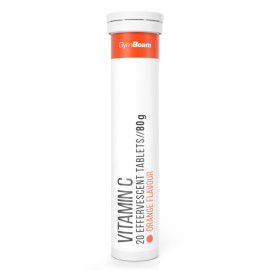 Vitamin C 1000 mg sprudelnd – GymBeam – orange – 20 Tabletten.