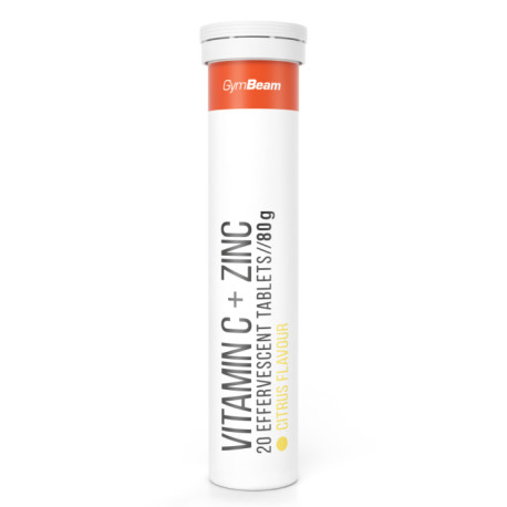 Vitamin C + Zink Sparkling – GymBeam – Zitrusfrüchte – 12 x 20 Tabletten