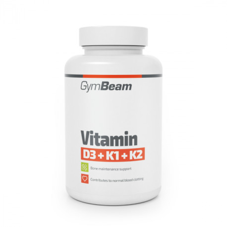 Vitamin D3+K1+K2 – GymBeam – unaromatisiert – 60 Säckchen.