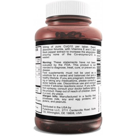 Coenzym CoQ10 300mg x 90 Tabletten mit Vitamin C, E und Piperin