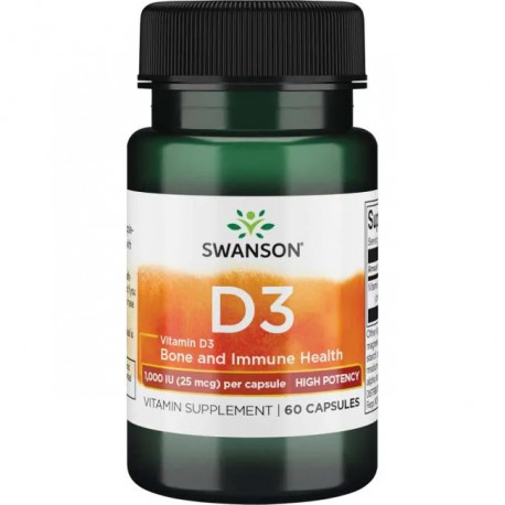 SWANSON Vitamin D-3 1000 IE - Hohe Wirksamkeit (25mcg) 60 Kapseln