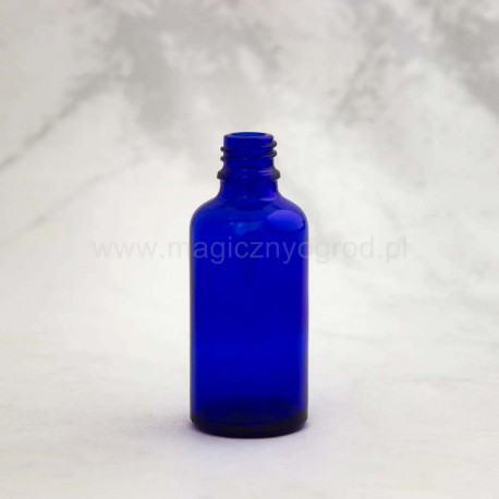Blaue Glasflasche - 50ml, Innendurchmesser 18 mm