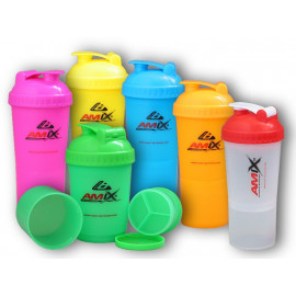 Shaker Monster Trinkflasche Amix 600ml - Weiß-Roter Verschluss