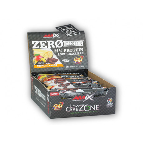 15x Zero Hero Riegel mit hohem Zuckergehalt 65g MIX - Schoko-Kokos