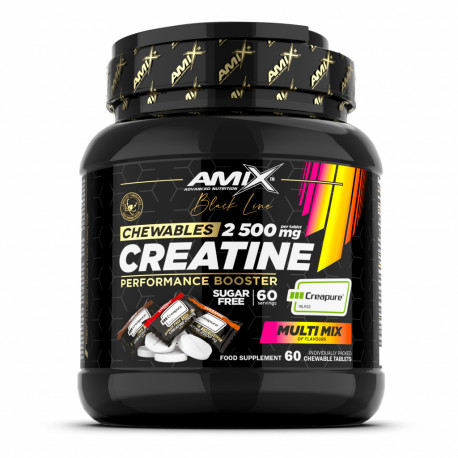 Black Line Creatine Creapure 2500 mg 60 zuckerfreie Kautabletten