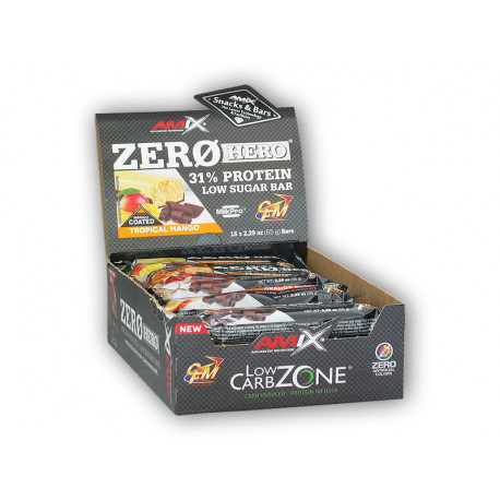 15x Zero Hero High Protein Low Sugar Riegel 65g - tropische Mango